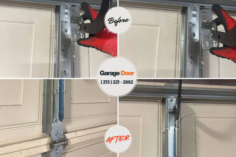 Before and after: garage door repair Frederick, OK